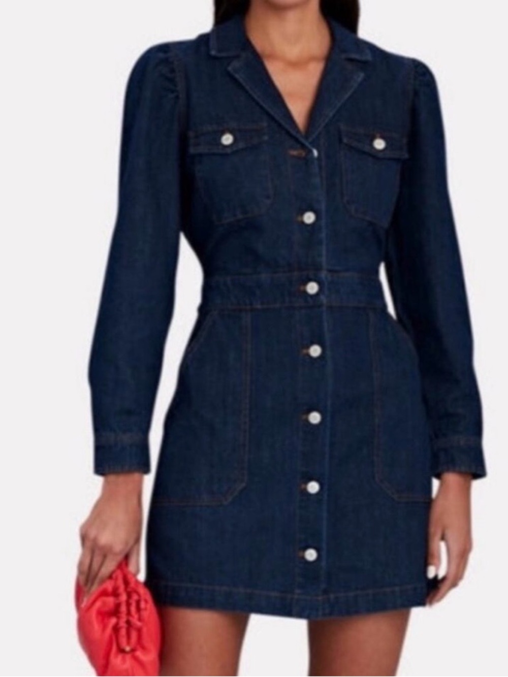 Rails Lisette Raw Denim Shirt Dress in Indigo Blue